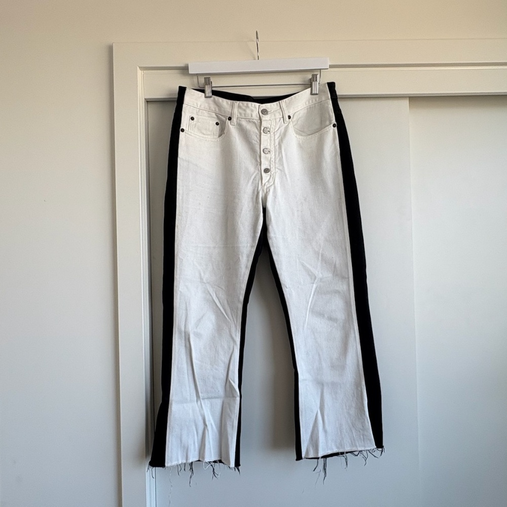 MM6 White & Black Two Tone Jeans